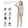 thumbnail image 4 of Woolcano Women's 100% Merino Wool Thermal Base Layer Set, Long Johns for Skiing, Hiking, Travel and Cold Weather Activities, 4 of 6