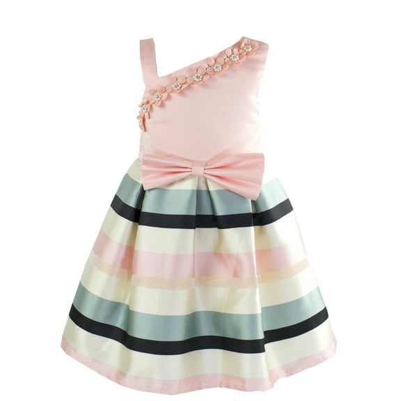 Styles I Love Kid Girl Princess One Shoulder Flower Pearls A-line Formal Pink Dress Pageant Wedding Dresses (150/8-9 Years)