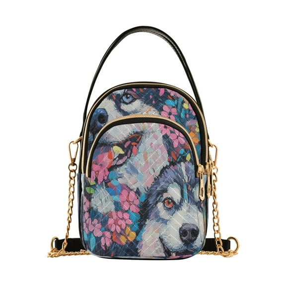 Cross Body Fashion Shoulder Waist Purse Bags Husky Happiness Pocket Handbags