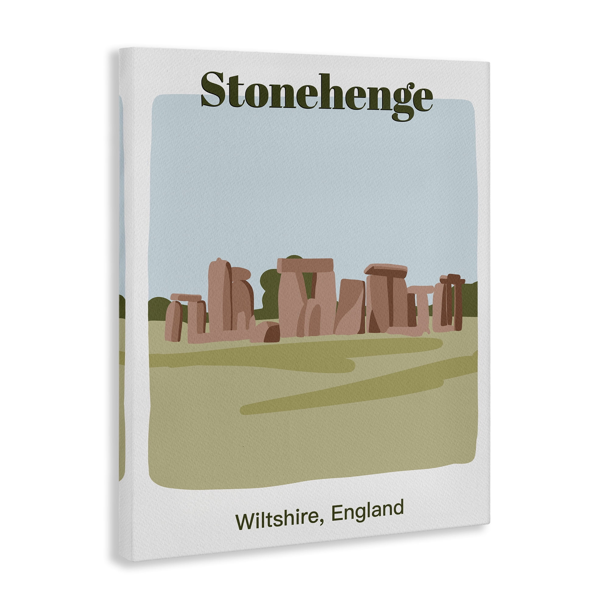 Stupell Industries Stonehenge Landmark Architecture Town & City Painting Gallery Wrapped Canvas Art Print Wall Art, 24 x 30