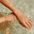 thumbnail image 4 of Gold Plated Bracelets for Women 14K Gold Plated Beaded Bracelets Stackable Bracelets for Women Gold Charm Bracelet Non Tarnish Gold Jewelry for Women Trendy, 4 of 6
