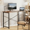 thumbnail image 3 of EDX Adult Modern Simple Style with Storage Bag and Iron Hook Small Office Desk, Rust, 3 of 8