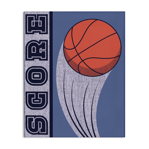 Stupell Industries Contemporary Score Vintage Basketball Canvas Art, 16 x 20, by Marcus Prime
