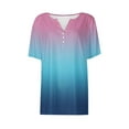 thumbnail image 4 of Lopecy-Sta Button Down Casual V Neck Shirt for Girls Gradient Print Short Sleeve Kids Top 3 Years, 4 of 6
