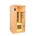 thumbnail image 2 of DSstyles 1 Person Far Infrared Sauna For Home Canadian Hemlock Wood Dry Sauna With LED Colorful Light Speaker For Indoor Outdoor, 2 of 9