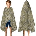thumbnail image 3 of Khaki Brown Camo Pixel Pattern Hooded Bath Towel，50"x30" for Ages 3 To 12 Kids, Quick Dry Lightweight Soft Microfiber Hood Beach Towel Cover Up for Kids, 3 of 7