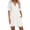White, variant on OSOLU Solid Color Women Summer Beach Dress V-Neck Loose Tiered Cover Up With Pockets Casual Vacation Dresses For Pool Holidays Trendy Sundress Wedding Guest Dress