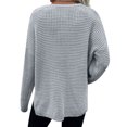 thumbnail image 3 of Innerwin Knitted Sweaters Long Sleeve Women Sweater Work V Neck Knitwear Pullover Light Gray M, 3 of 4