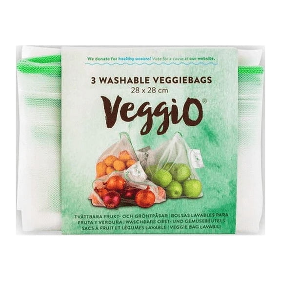 Veggio 3-Pack Drawstring Polyester Reusable Storage Bags, 3-Piece