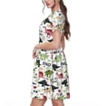 thumbnail image 2 of Salouo Dinosaur for Women's Short Sleeve Summer Dress, Pleated Loose Swing Knee Length Dresses with Pockets, 2 of 6