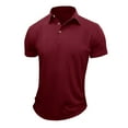 thumbnail image 2 of XuJwPNcy Golf Shirts for Men Short Sleeve Solid Classic Button up Collar Tennis Shirt Athletic Summer Workout Shirts, 2 of 4