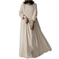thumbnail image 2 of TopLLC Robe à Manches Longues Col Rond Mi-Mollet Mode Femme Décontractée Col en V Unie Été Manches Longues Poches Longue Robe Femme en Solde, 2 of 9