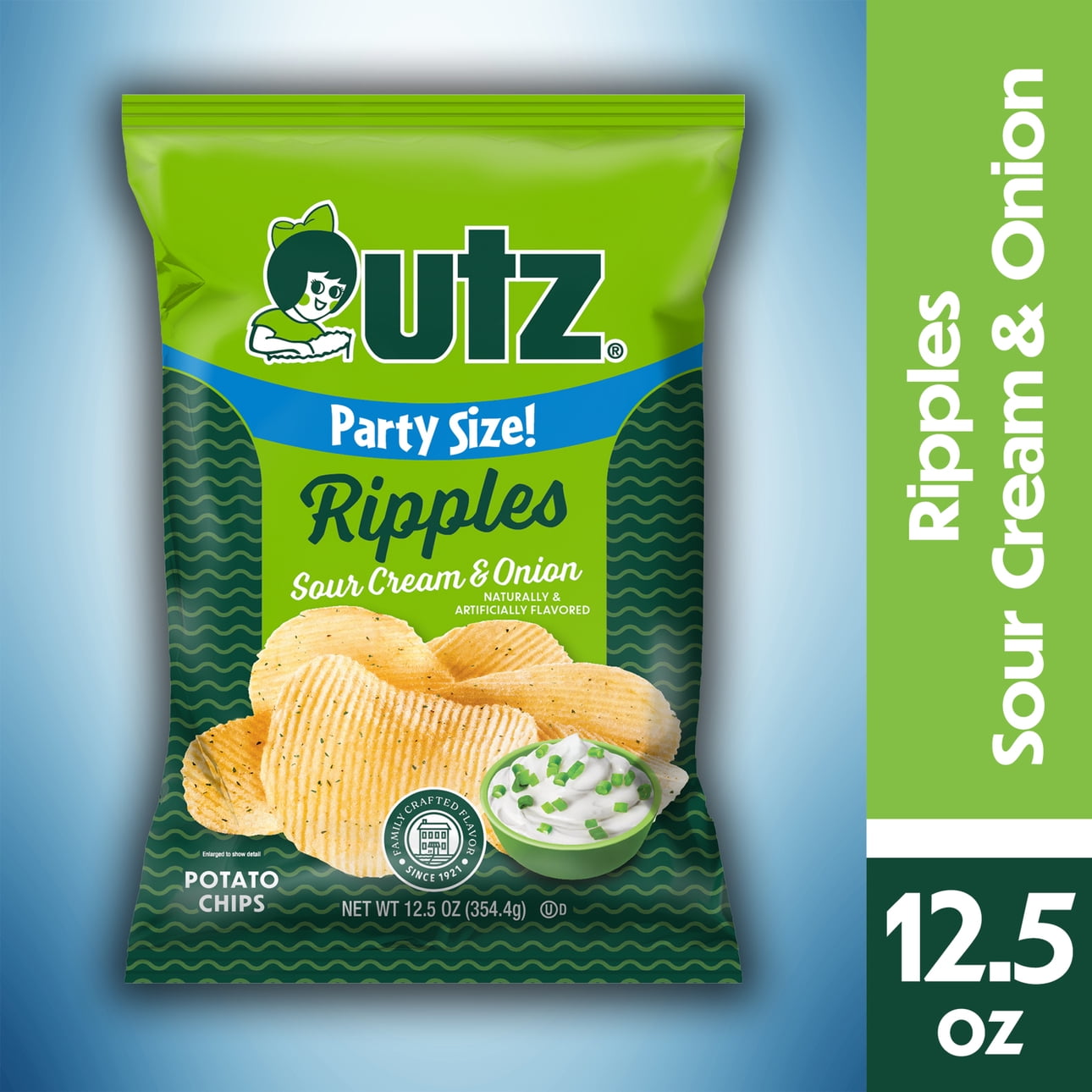 12.5 oz Utz Ripples Sour Cream & Onion Potato Chips