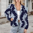 thumbnail image 3 of Jackets for Women Winter Coat Jackets Flannel Stand Collar Jacket(Blue Floral Pattern Repeat,Size:S-4XL), 3 of 7