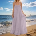 thumbnail image 2 of Kvture Low Back Dress for Women Backless Cami Dresses Summer Lounge Solid Color Sleeveless Long Sundresses with Back Tie Purple, 2 of 9