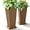 Stripes-brown, variant on 24-Inch Tall Planters Set of 2 for Outdoor and Indoor Use,Tapered Flower Pots with Drainage Tray, Front Porch and Patio Decor,Ideal for Large Plants (Brown)
