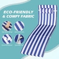 thumbnail image 5 of zzw Wicker Outdoor Chaise Lounge with Adjustable Back, Cup Holder and Thick Cushion, Brown Blue White, 5 of 8