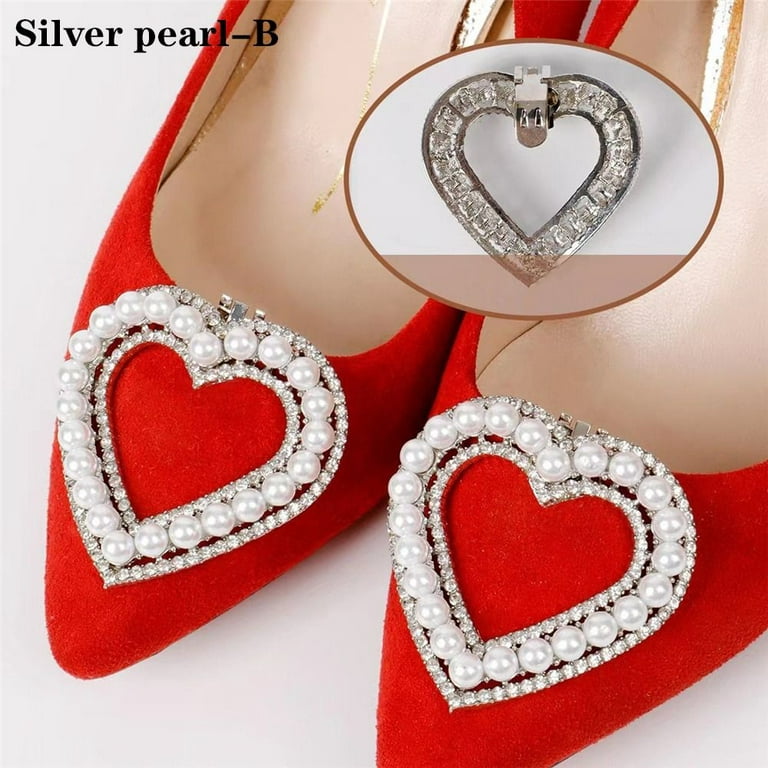 Shoe Clip Rhinestones Pearls Crystal Jewelry and Pearls Shoe Clips  Decorations