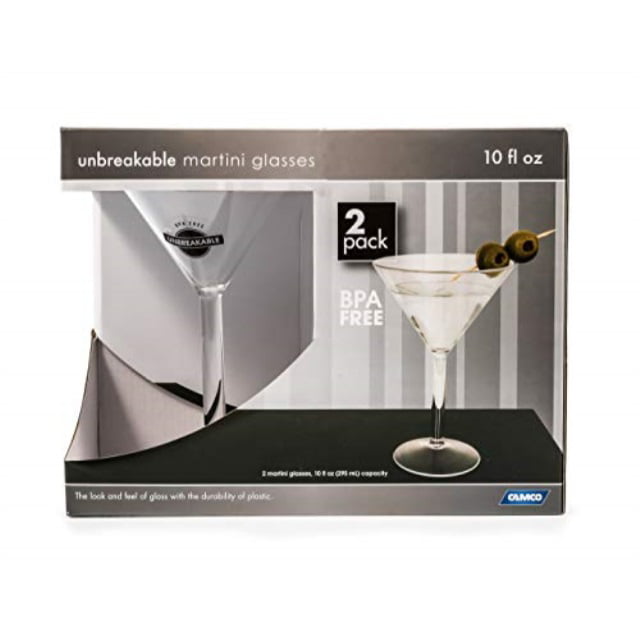 MICHLEY Unbreakable Cocktail Martini Glasses Tritan-Plastic Drinking Goblets Set Dishwasher Safe and BPA-FREE Classic Martini Glasses 260ml set of 2 