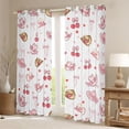 thumbnail image 2 of Erosebridal White Pink Cowgirl Hats Cherry Print Blackout Curtains Set of 2 (52x84 Each), Girly Western Window Curtains for Girls, 2 of 6