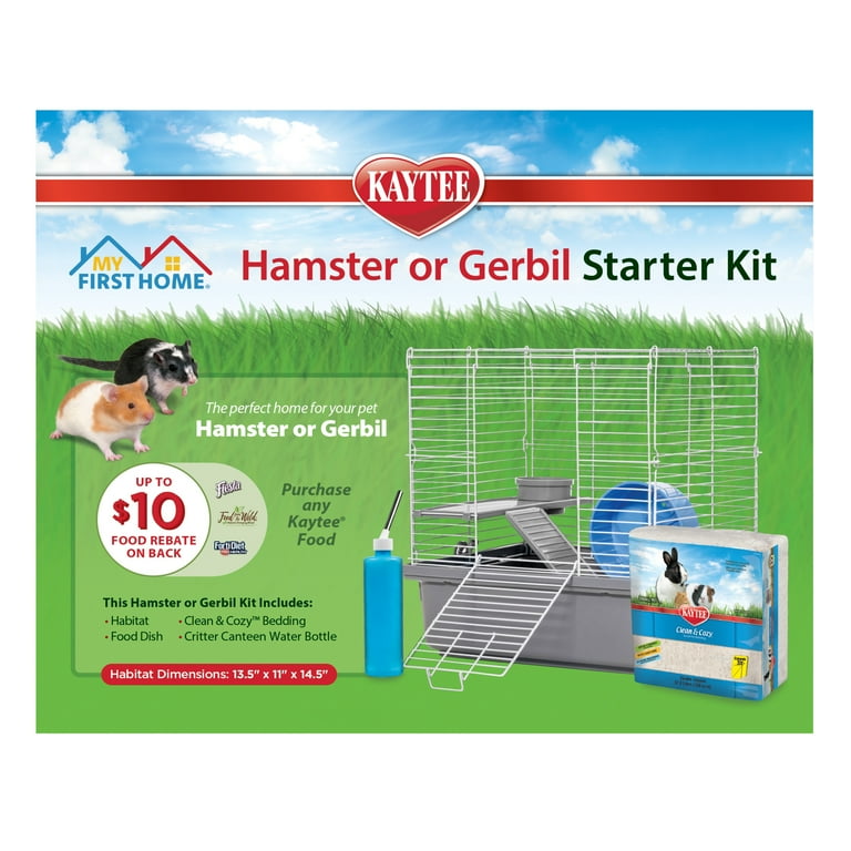 Kaytee My First Home Hamster or Gerbil Starter Kit Habitat 13.5 x 11 x 14.5