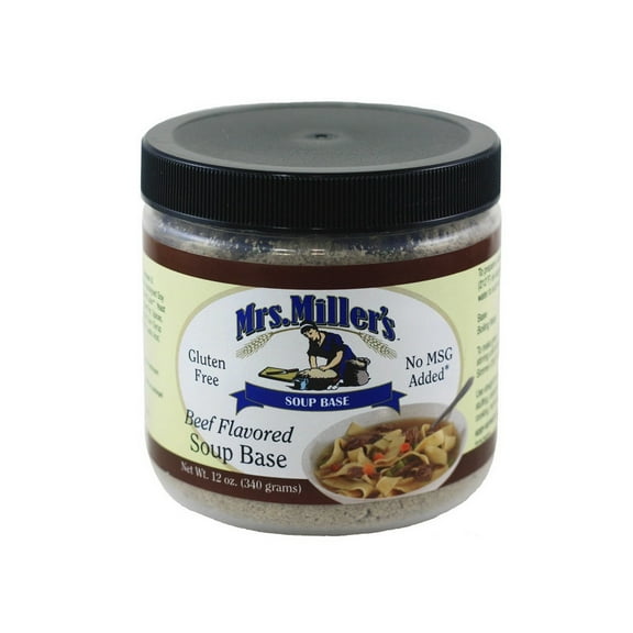 Mrs. Miller's Beef Soup Base Gluten Free & No MSG Added 12oz jar pack of 6
