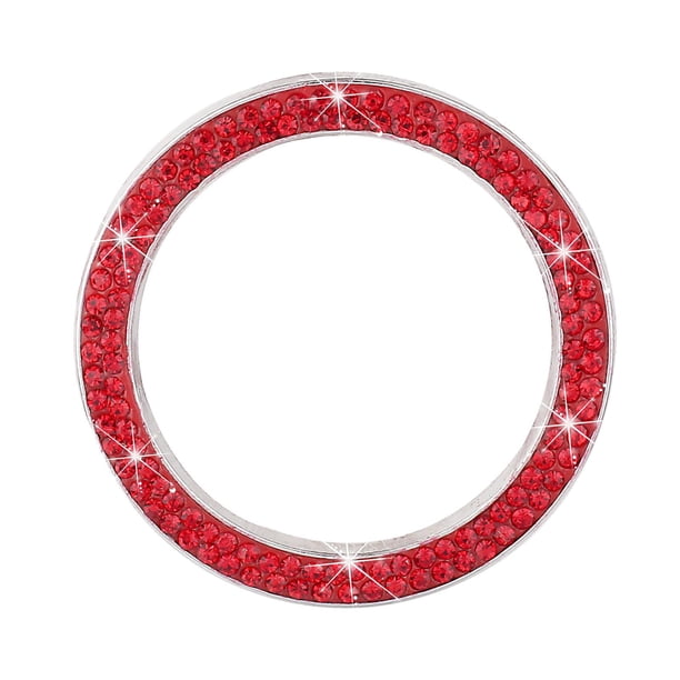 Botón de encendido y apagado del motor de automóvil con diamantes de imitación, decoración de perilla de llave Escarlata