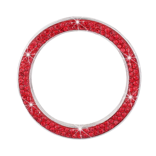Botón de arranque y parada de coche con diamantes de imitación, decoración de perilla de llave con pegatina 3M Escarlata