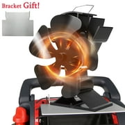 5 Blades Wood Stove Fan Heat Powered Fireplace Fan with Pubby Bracket Eco for Log Burner/Fireplace
