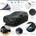 thumbnail image 2 of 10-Layer Car Cover Waterproof All Weather. See Vehicle Size-Chart for Accurate Fit. Outdoor Full Exterior Covers for Automobiles Sedan Hatch SUV Rain Sun Protection. Size A0 (See Size Chart), 2 of 6
