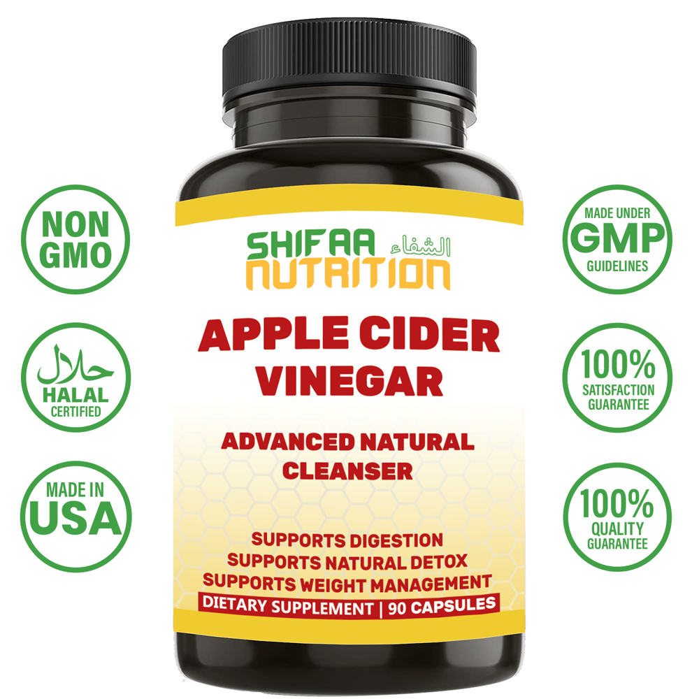 Halal Apple Cider Vinegar By SHIFAA NUTRITION 700mg, 45 Servings