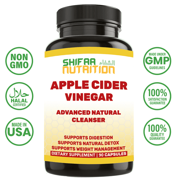 Halal Apple Cider Vinegar By SHIFAA NUTRITION 700mg, 45 Servings