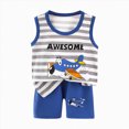 thumbnail image 4 of UAYOTSE Stretchable Soft Toddler Unisex Sleepwear Set Short Sleeve Top Comfortable Shorts Pajamas Homewear Dailywear for Boys Girls Spring Summer,Sizes 12-18 Months, 4 of 4