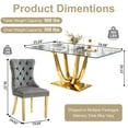 thumbnail image 5 of 70.08”Glass Dining Table Set for 4,Modern Rectangle Clear Tempered Glass Top with U-Shaped Stainless Steel Base,4 Velvet Upholstered Dining Chairs for Apartment, Kitchen Dining Room,Small Spaces,Gray, 5 of 7