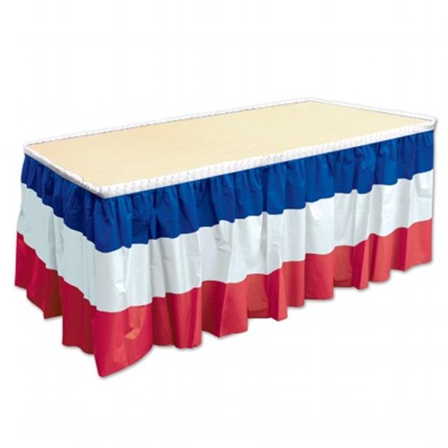 mpany Patriotic Table Skirting - Red, White & Blue