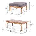 thumbnail image 3 of Acacia Wood Structure | Modern Coffee Table and Ottoman | Sleek Appearance and Solid Build, 3 of 4