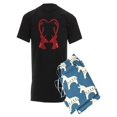 thumbnail image 1 of CafePress - Christmas Deers With Heart Sha - Men's Dark Pajamas, 1 of 1