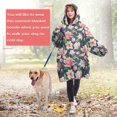 thumbnail image 4 of Wearable Oversized Blanket,Pioneer Flower Floral Print Pattern Wearable Blanket Hoodie for Adults,Cozy Hooded Blankets with Super Pockets,Super Warm Fuzzy Pullover for Women & Men, 4 of 6