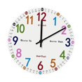 thumbnail image 2 of Reloj de aprendizaje para niños, tiempo de enseñanza Reloj redonda Modern Wall Clock no ticking para dormitorio de la casa Housewarming Classroom, 2 of 9