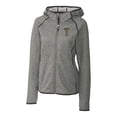 thumbnail image 2 of Women's Cutter & Buck Heather Gray Georgia Tech Yellow Jackets Mainsail Sweater-Knit Full-Zip Hoodie, 2 of 3