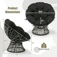 thumbnail image 3 of Gymax Chaise Papasan en Osier PE Pivotante à 360° pour Salon avec Coussin Épais et Amovible, 3 of 10