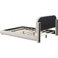 thumbnail image 3 of Full Size Bed Frame, Queen Size Upholstered Platform Bed with Thick Fabric, Solid Frame and Stylish Curve-Shaped Design, Easy Assembly, No Box Spring Needed, 3 of 8