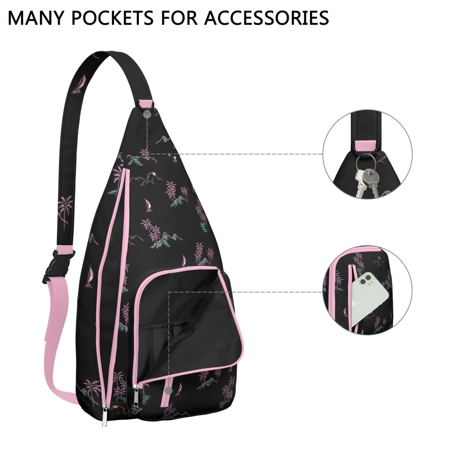 Safari Jungle Island Sling Bag, Multi-Pocket Chest Bag with Hide the Keyhole, Stylish for Women & Men