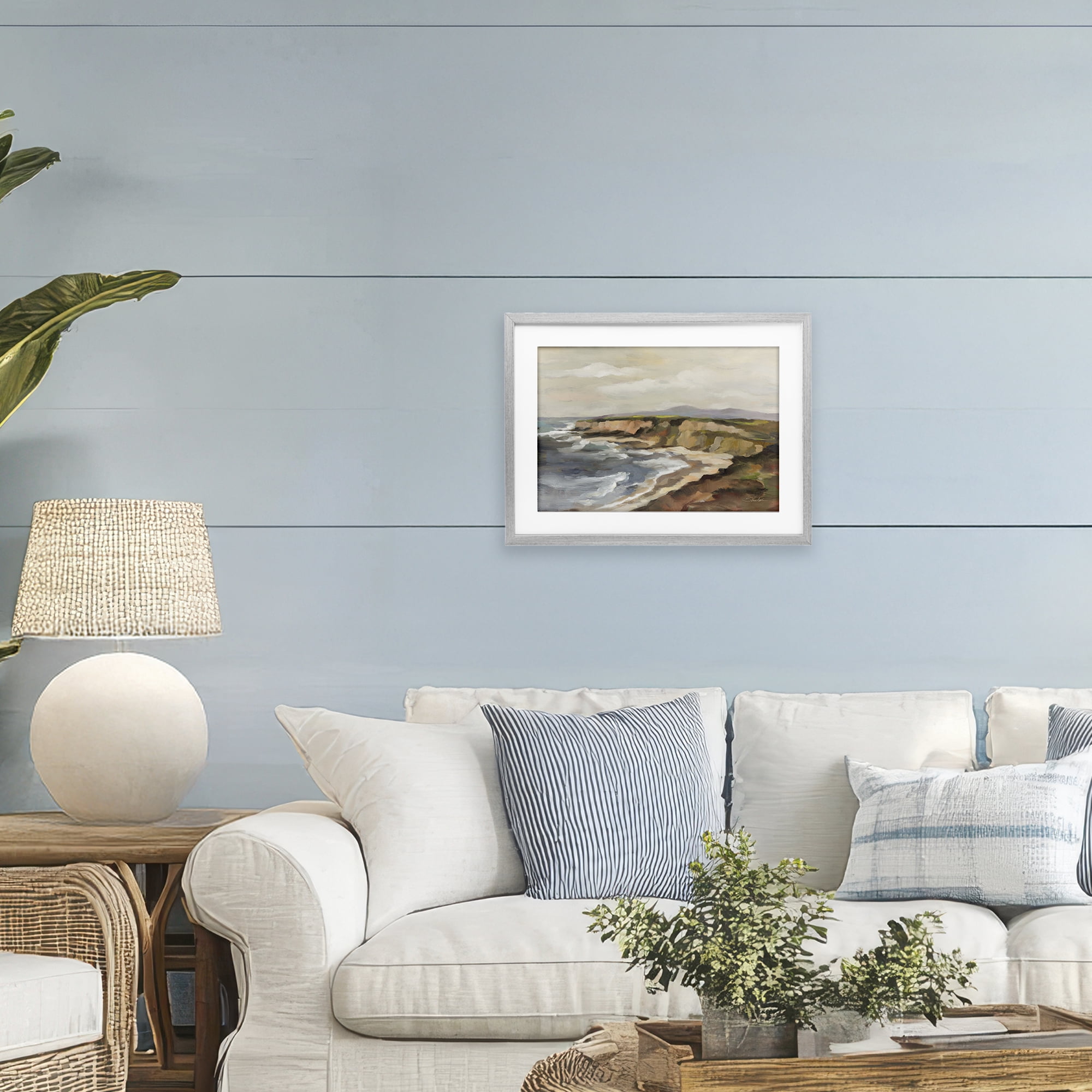 Stupell Industries Rocky Coast Expression Gray Framed Print Under Glass, design by Silvia Vassileva