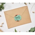 thumbnail image 3 of Darling Souvenir Round 45 Pcs Floral Border Thank You Stickers Personalized Bride Groom Names And Date Envelope Seals-Mint, 3 of 3