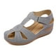 thumbnail image 4 of MKLEKYY Sandalias de Plataforma para Mujer, Sandalias Retro de Verano Con Costuras, No Ligeras, de Talla Grande, Con Punta Redonda y Tacón de Cuña, Cómodas, 4 of 4