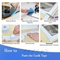thumbnail image 6 of Caulk Tape 1.5in x 10.5ft, Self-Adhesive Waterproof Sealant Strip for Bathroom, Kitchen, Tub Surround, Toilet & Countertop (Gray), 6 of 7