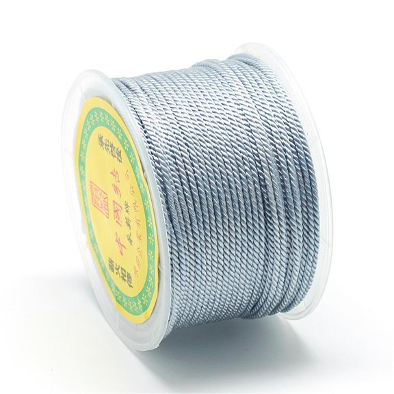 Nylon Threads Cords/Twisted Cords Light Steel Blue 1.5~2mm about 54.68 yards(50m)/roll