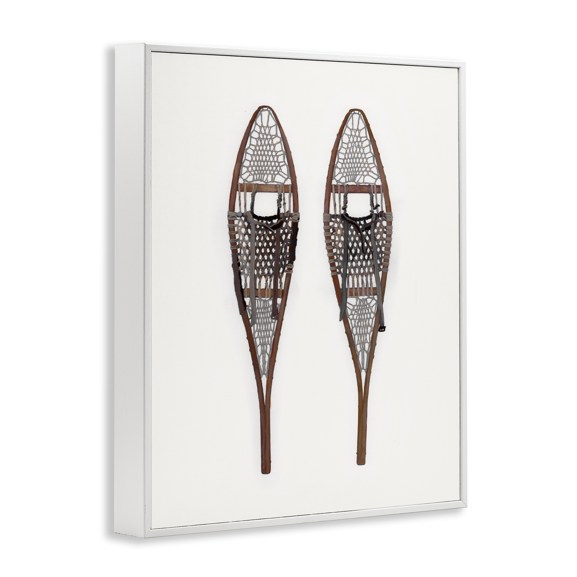 Stupell Industries Minimal Winter Snow Shoes Sports Painting White Framed Art Prints Wall Art, 11 x 14