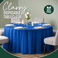 thumbnail image 2 of Exquisite Disposable Dark Blue Plastic Tablecloth - 120-Inch Round for Parties, 2 of 6